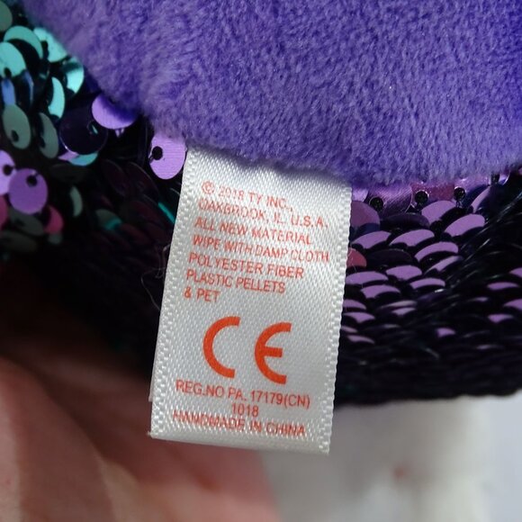 Ty Flippables Moonlight Owl Sequin Purple Green Stuffed Animal Plush Soft Toy 9" - Picture 7 of 16